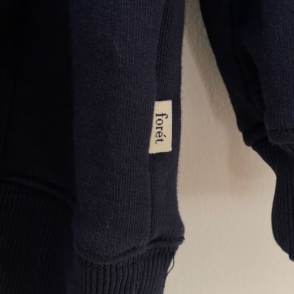 Foret Men Navy Organic Cotton Sweatshirt Hoodie Size L - Picture 3 of 7